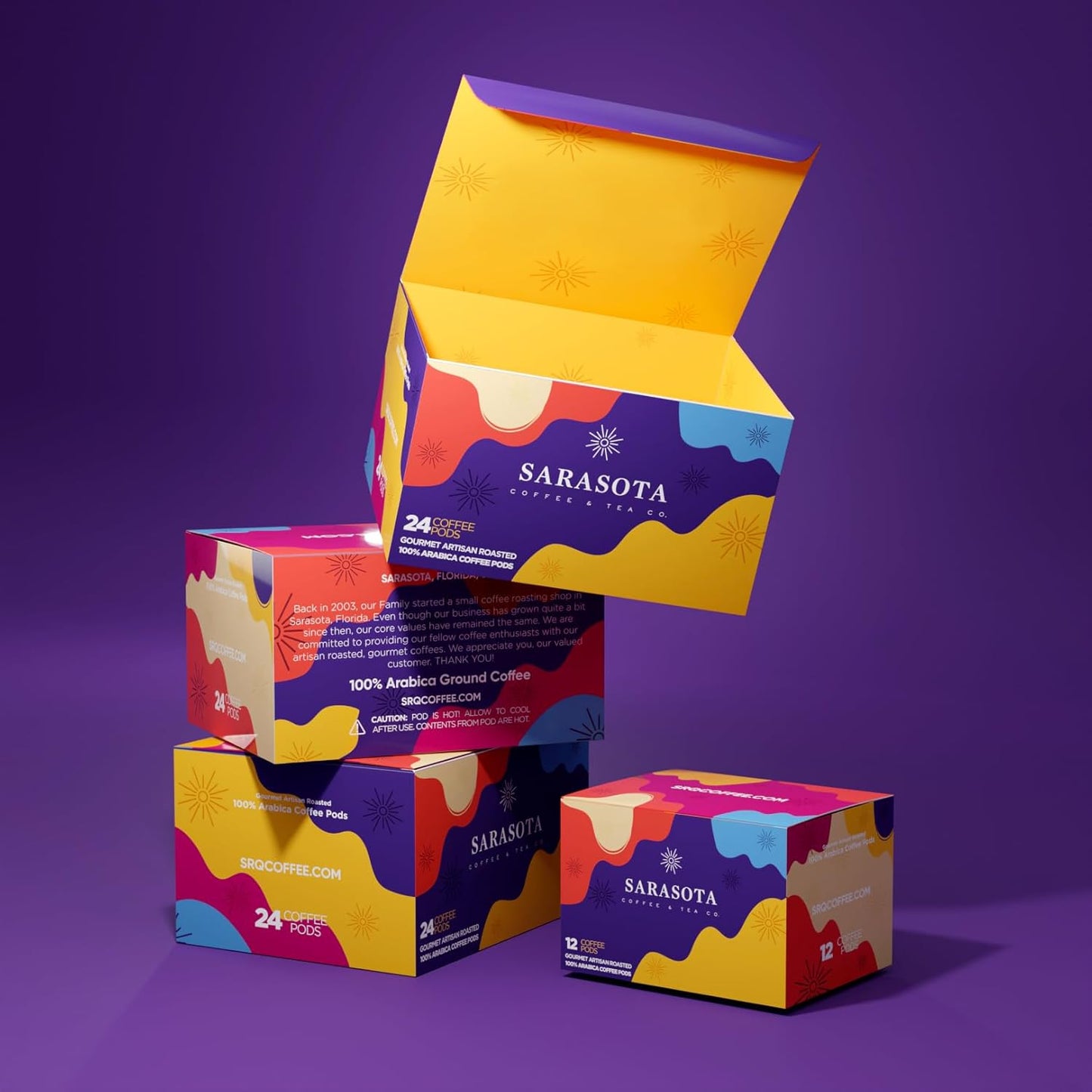 Sarasota K-Cup Coffee Pods | Dark Roast Coffee | European French Roast Cubano | Single Serve for Keurig Brewers | Gourmet, Low Acid, Mold Free | 24 Count