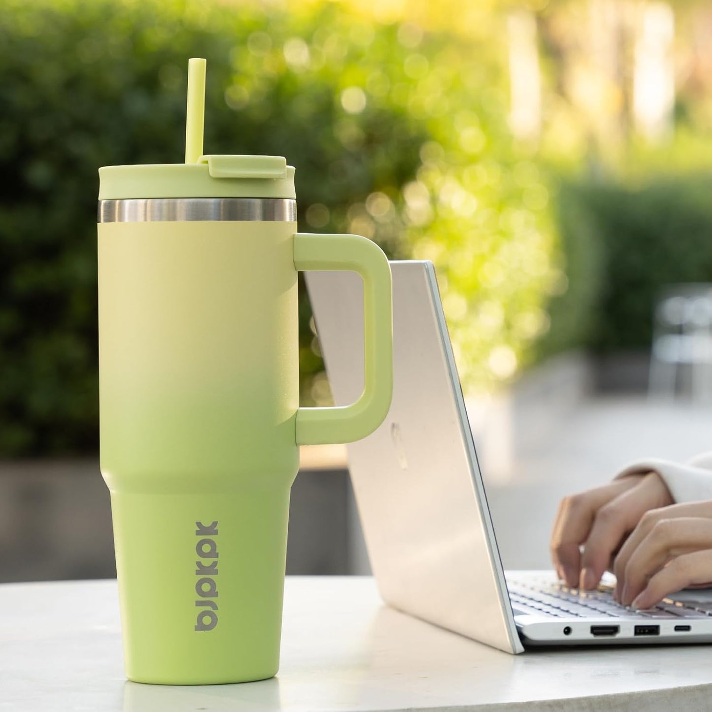 BJPKPK Insulated Tumblers With Handle And Straw 40 oz Stainless Steel Tumbler Cups With Lid,Day And Night