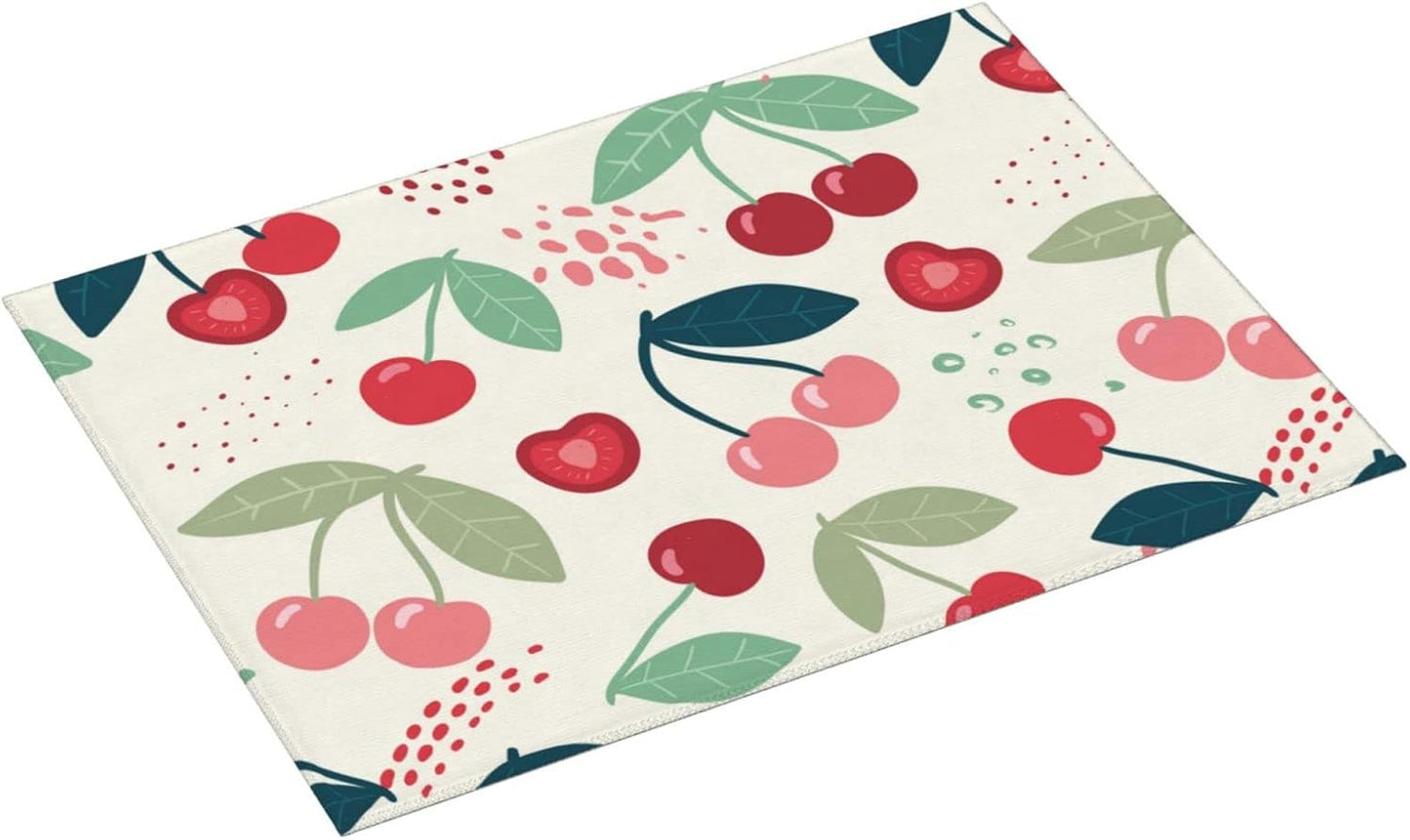 Large Dish Drying Mats For Kitchen Counter Microfiber Kitchen Drying Mat XL Draining Pad Absorbent Quick Drying Dish Mat 18x24 Inch - Cherry