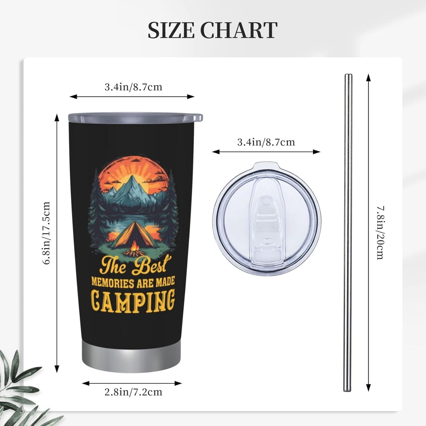 Camping Gifts for Men Women Tumbler 20oz, Camper Gifts Coffee Cups, Camp Essentials, Camp Accessories, Gift for RV Owners, Campsite Outdoors RV Travel Lovers Mug