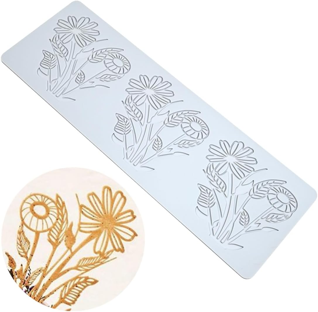 TUKE Flower Silicone Cake Lace Mold Cake Decorating Tool Border Decoration Lace Mold Kitchen Baking Tool (K_ Flower)