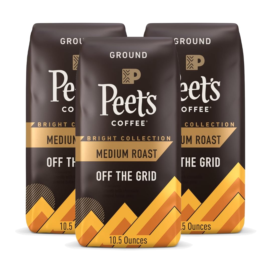Peet's Coffee, Medium Roast Ground Coffee - Off The Grid 31.5 Ounces (3 Bags of 10.5 Ounces)