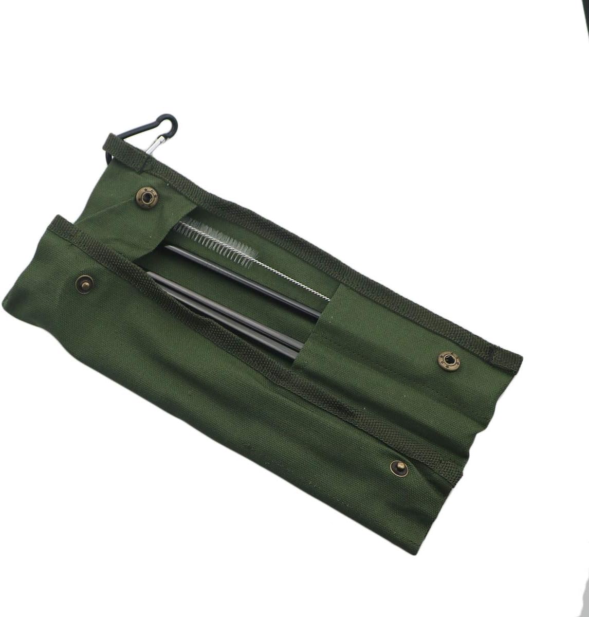 Gugrida Reusable Travel Utensils, 7 Piece Portable 304 Stainless Steel including Knife Fork Spoon Chopsticks Cleaning Brush Straws Portable Pouch, Eco-friendly Camping Silverware Set, Dishwasher Safe