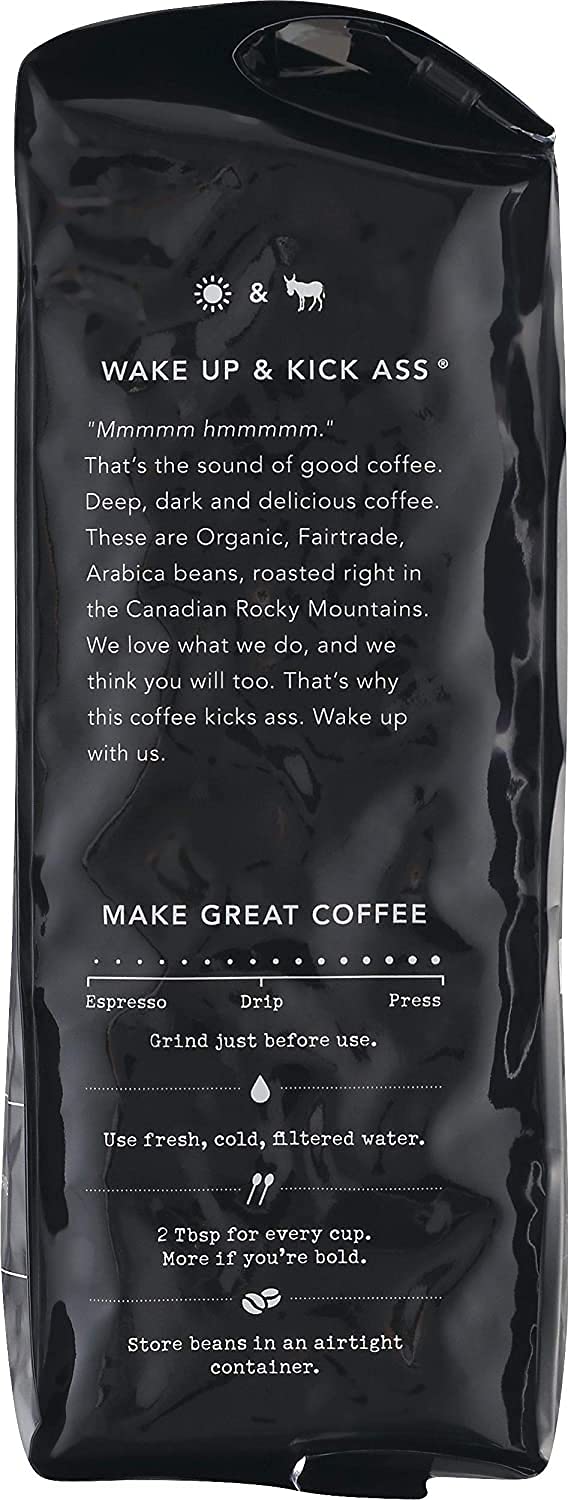 Kicking Horse Coffee, Kick Ass, Dark Roast, Whole Bean, 10 oz - Certified Organic, Fairtrade, Kosher Coffee (Pack of 6),10 Ounce (Pack of 6)