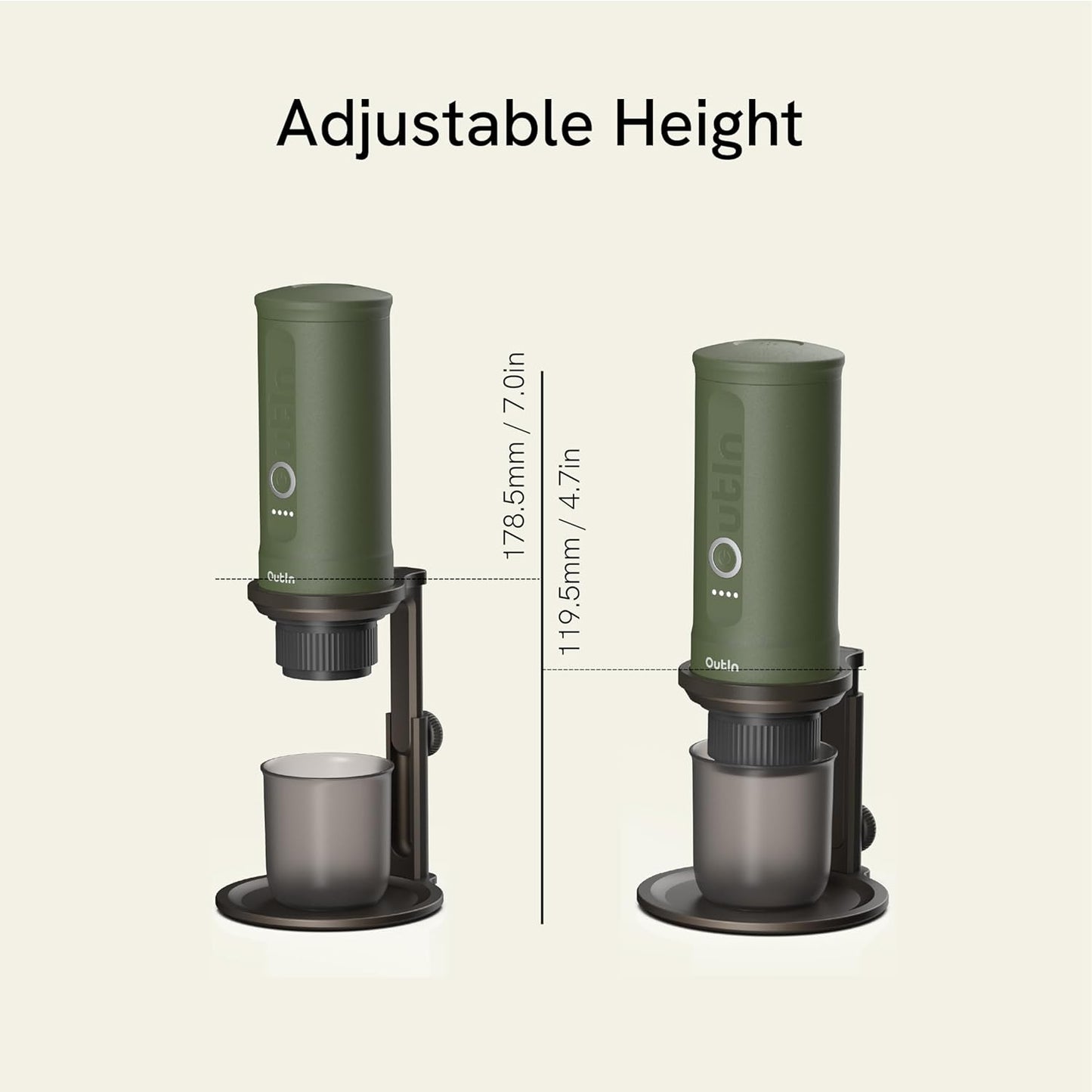 OutIn Fino Portable Electric Coffee Grinder, Coffee Stand