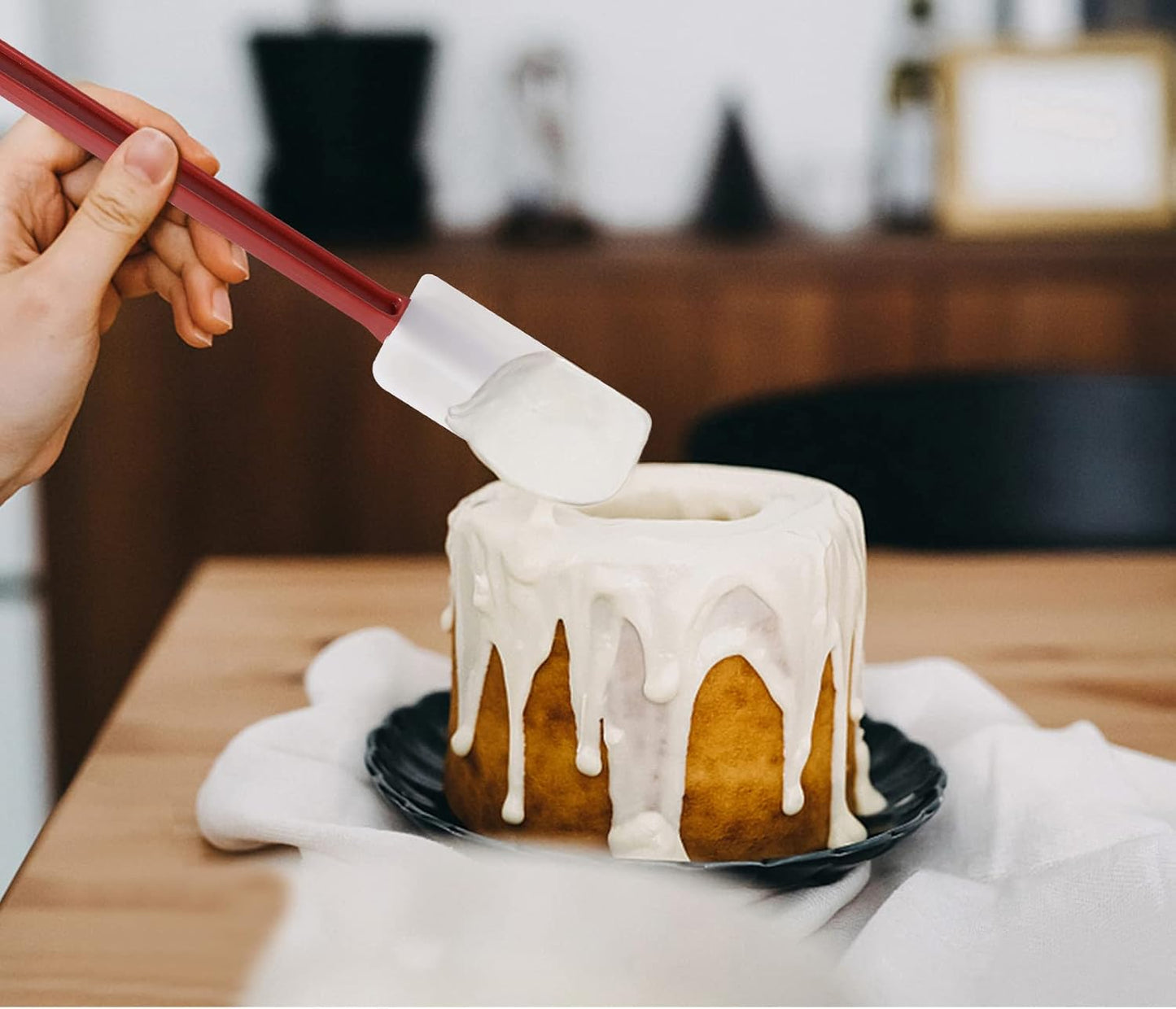 heffiso Silicone Rubber Spatula and Spoon Rubber Spatula Set of 3, High Heat Spatula Spoon, Commercial Spatula for Cooking, Commercial Rubber Spatula (9 Scrapers (9.5 Inches)), White