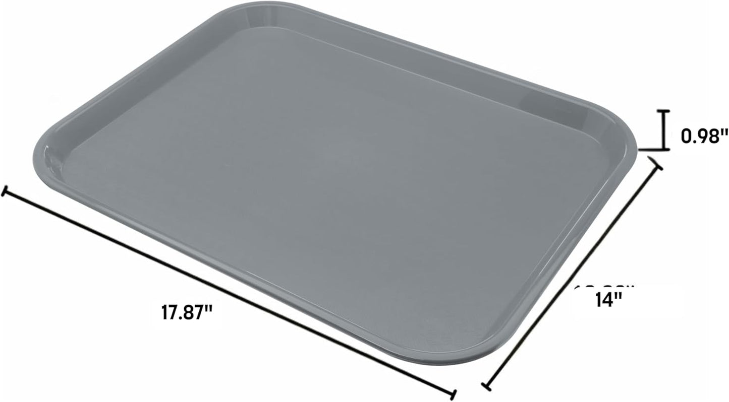 Carlisle FoodService Products Cafe Fast Food Cafeteria Tray with Patterned Surface for Cafeterias, Fast Food, And Dining Room, Plastic, 17.87 X 14 X 0.98 Inches, Blue