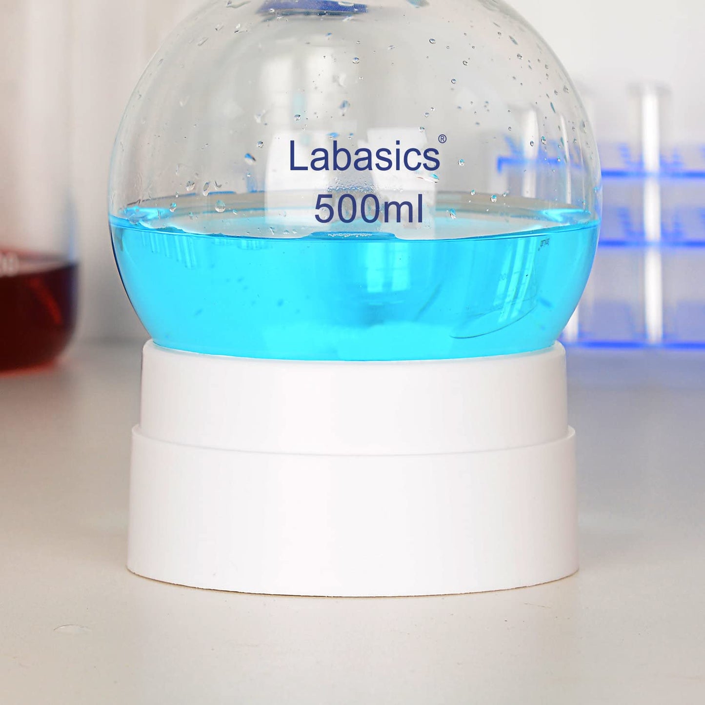 Labasics Plastic Flask Stand, Stackable Polypropylene Round Bottom Flask Stand Flask Holder for Round Bottom Flasks up to 5 L, 90 mm