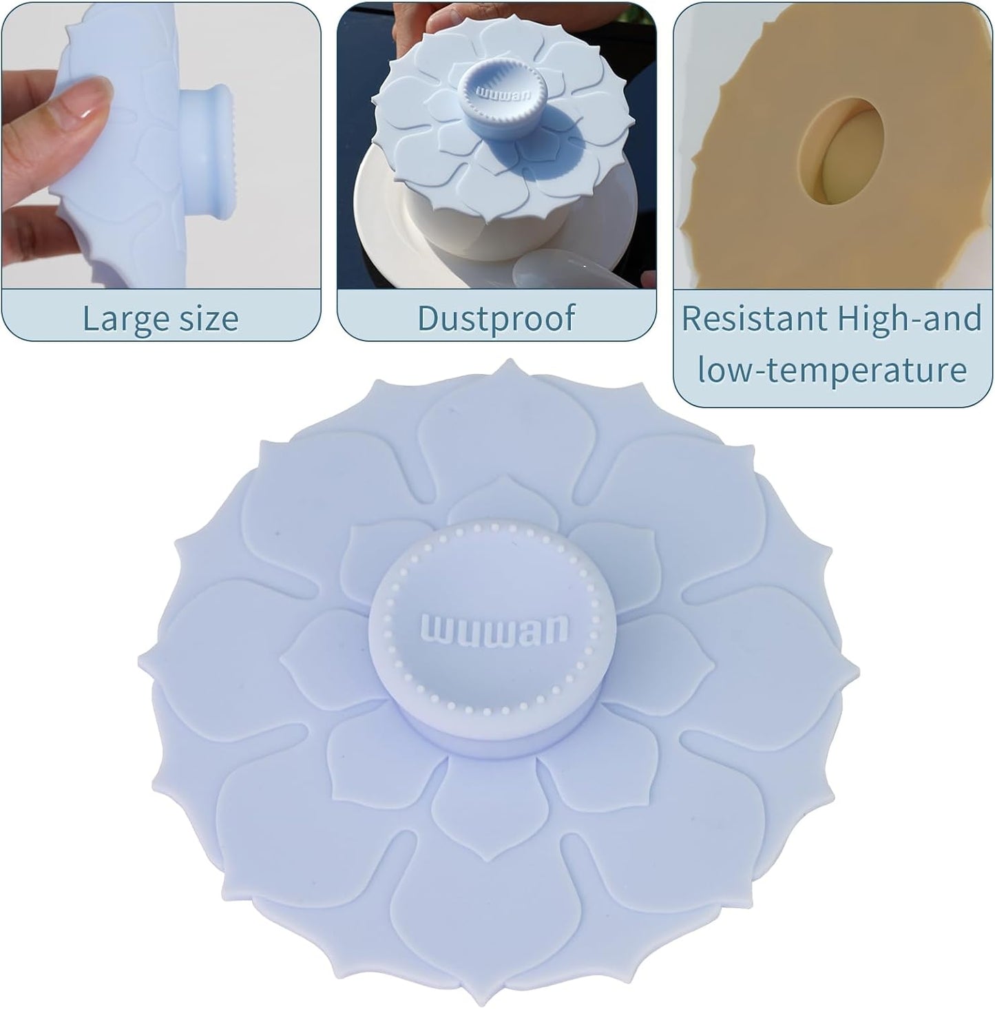 Silicone Cup Covers 4.1 Inch Reusable Silicone Mug and Cup Lids Suction Seal Lid Caps to Keep Drink Warm or Cold for Steeping Coffee Tea And Drink Cover (flower 6pcs, 6)