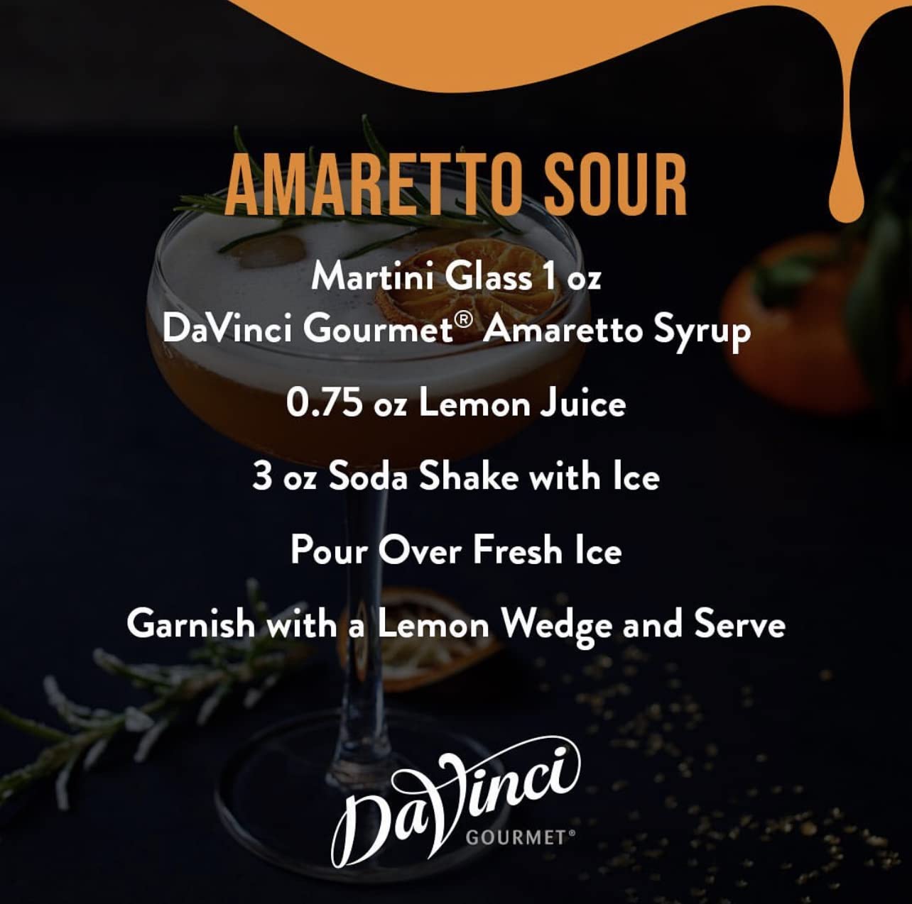 DaVinci Gourmet Classic Amaretto Syrup, 25.4 Fluid Ounces (Pack of 1)