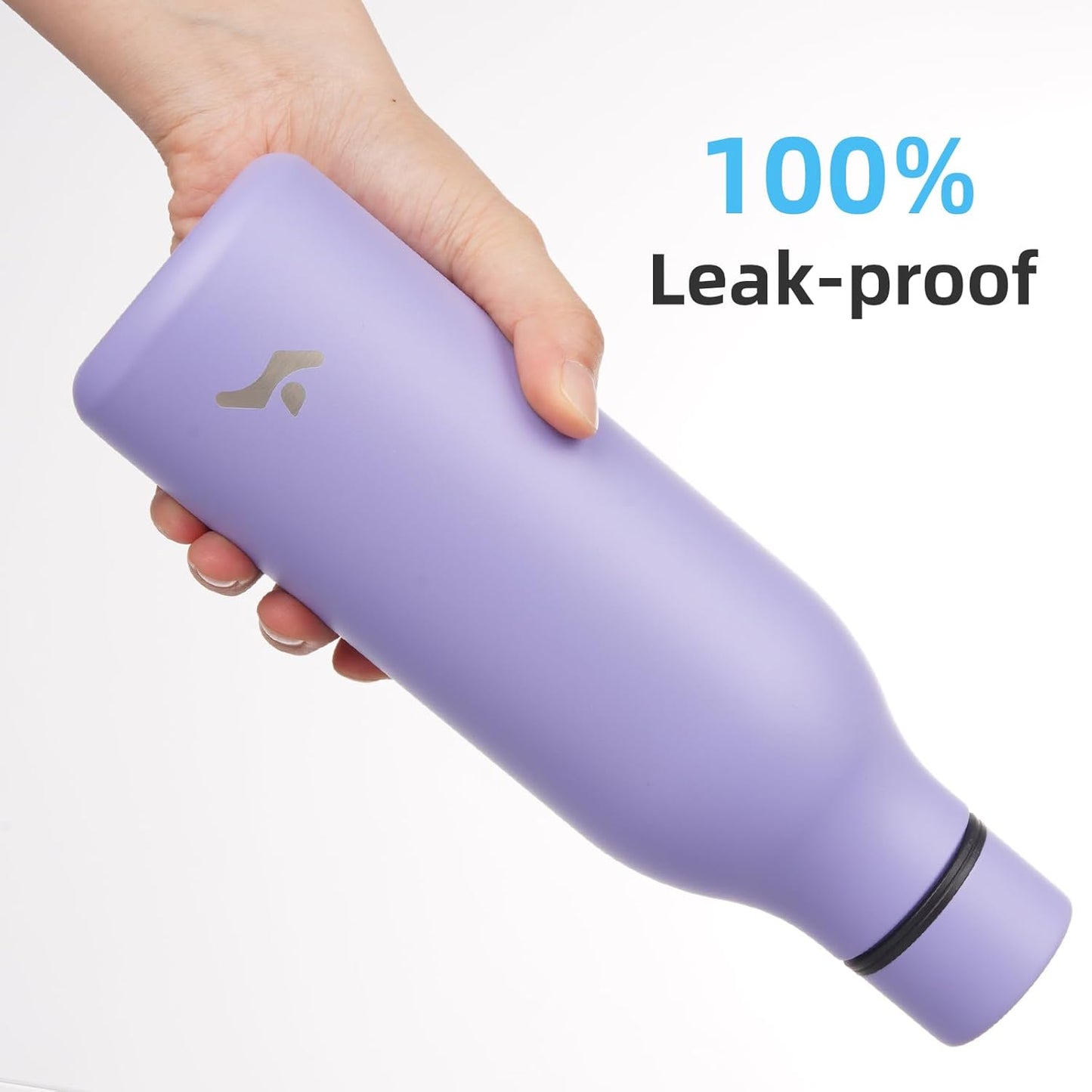 Insulated Water Bottle with Strap,18 oz Double Wall Stainless Steel Vacuum Bottles Metal Water Flask,Wisteria