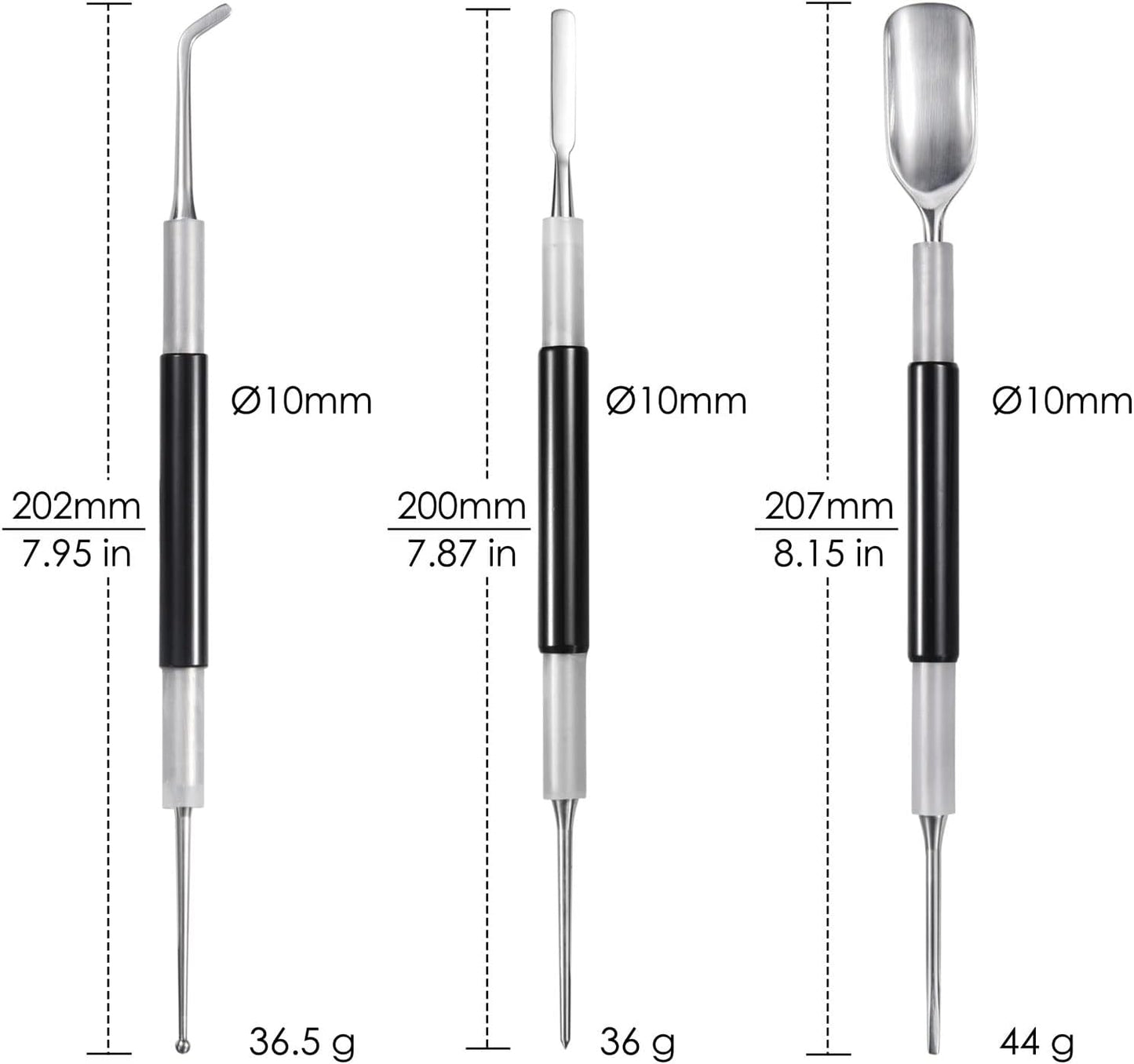 Latte Art Set (3 Tools) for Latte Art, Cappuccino and Espresso, SANTOW Espresso Latte Art Tools, Spoon & Lance, Spatula & Spike and Knob & Hook Decorating Pen Set 3 Pieces