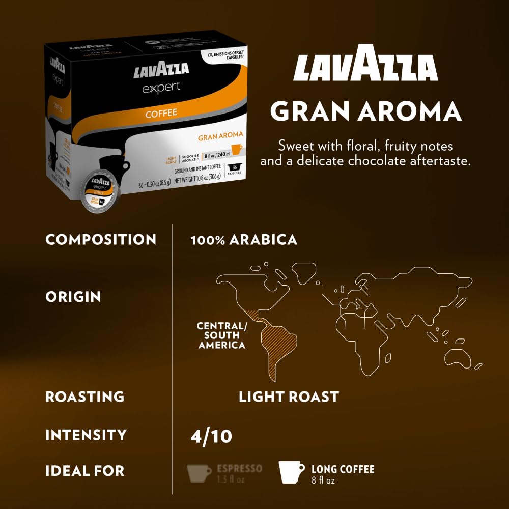 Lavazza Expert Variety Pack, Contains Light, Medium, and Dark Roast Espresso and Coffee Capsules, Compatible with Lavazza Classy Machines (36 Capsules)