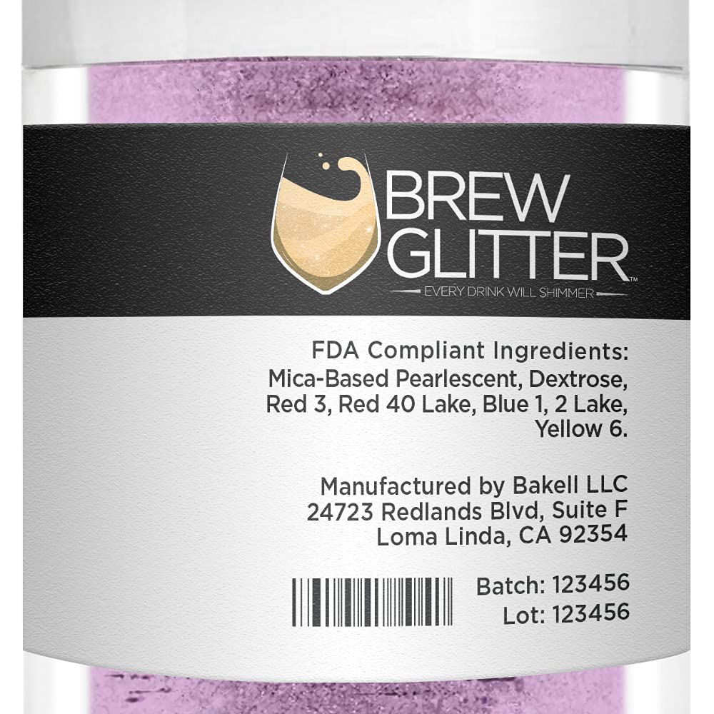 Light Purple BREW GLITTER Edible Glitter For Drinks, Cocktails, Beer, Garnish Glitter & Beverages | KOSHER & HALAL Certified | 100% Edible & Food Grade | Vegan, Gluten, Nut Free (25g, Light Purple)