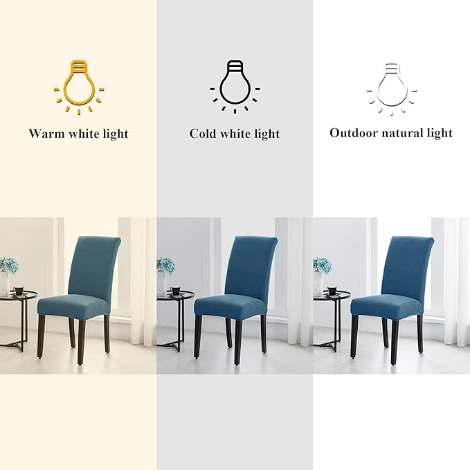 Joccun Chair Covers for Dining Room Set of 2, Chair Slipcovers Stretch Dining Room Chair Covers Seat Protector,Washable Parsons Chair Cover for Home,Hotel,Banquet(Dark Blue,2 Pack)