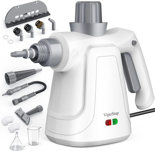Steam Cleaner, 15.2OZ Hands-free Steamer for Cleaning with 14PCS Accessories & Safety Lock, Chemical-Free Pressurized Handheld Steam Cleaner for Home, Car, Furniture, Grease, Grout, Floor
