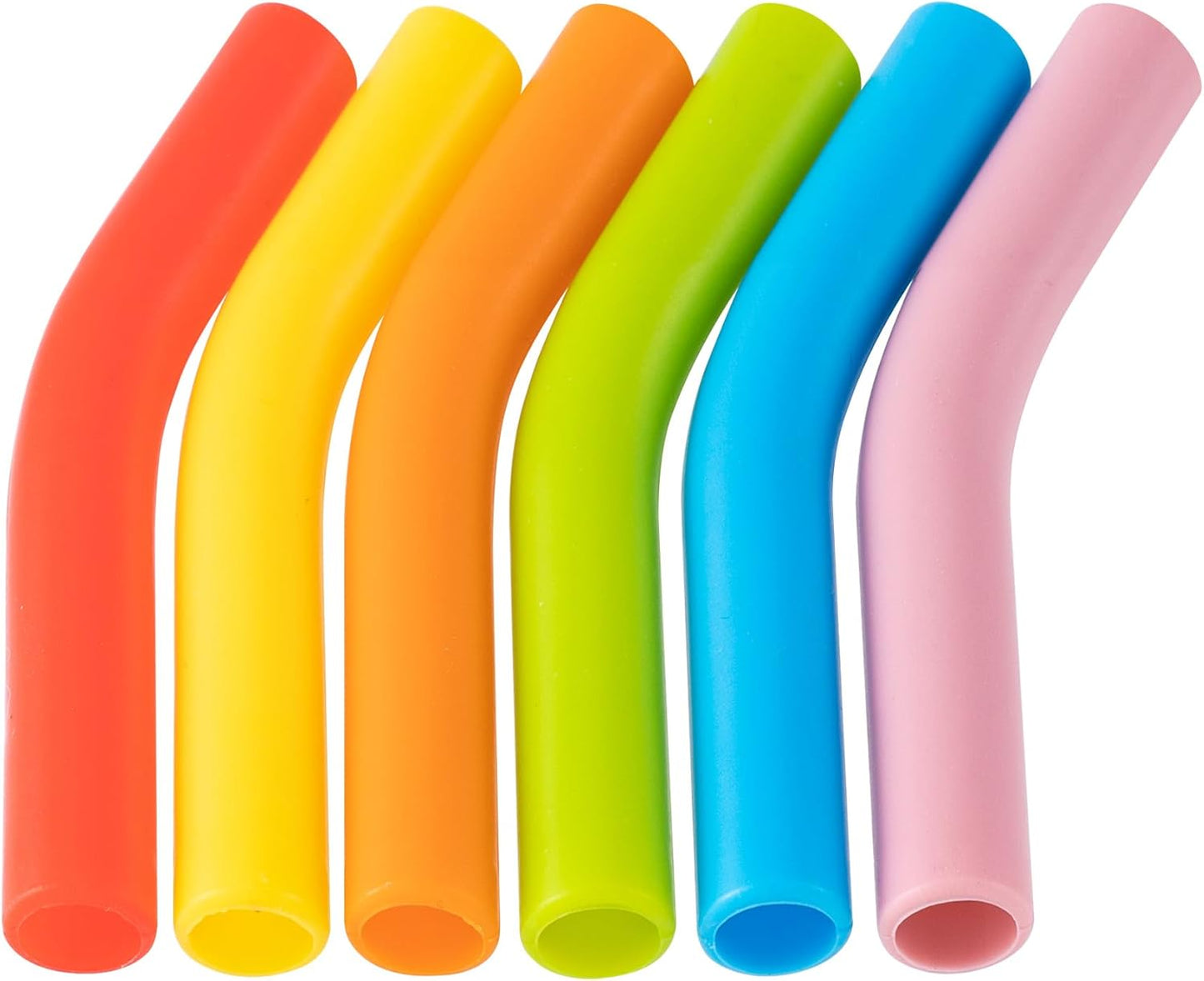 6Pcs Metal Straw Silicone Tips 5/16 IN Wide(8mm Outer Diameter) Multi-color Food Grade Rubber Flex Elbow Straw Covers Replacement Tip for Stainless Steel Metal Straws,6 Colors