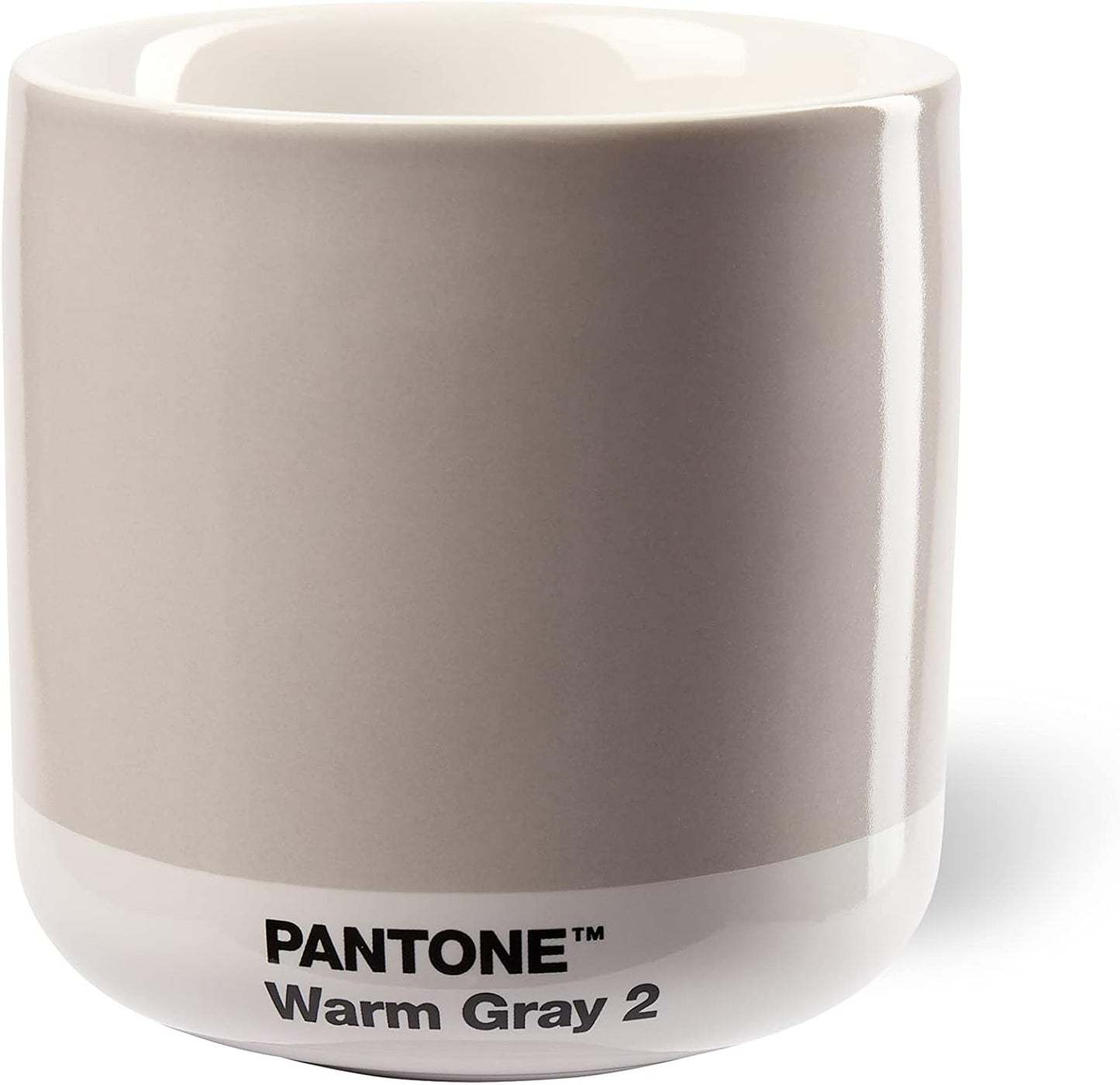 Copenhagen Design Pantone Latte Cup - Double Wall Thermo - Cappuccino Handleless Mug - 7.44oz/220ml, Warm Grey 2