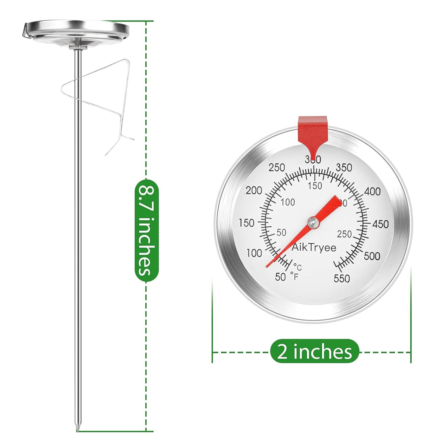 Candy Thermometer Cooking Thermometer with Instant Read Dial Meat Thermometer for Cooking Candy Deep Fry Oven by AikTryee