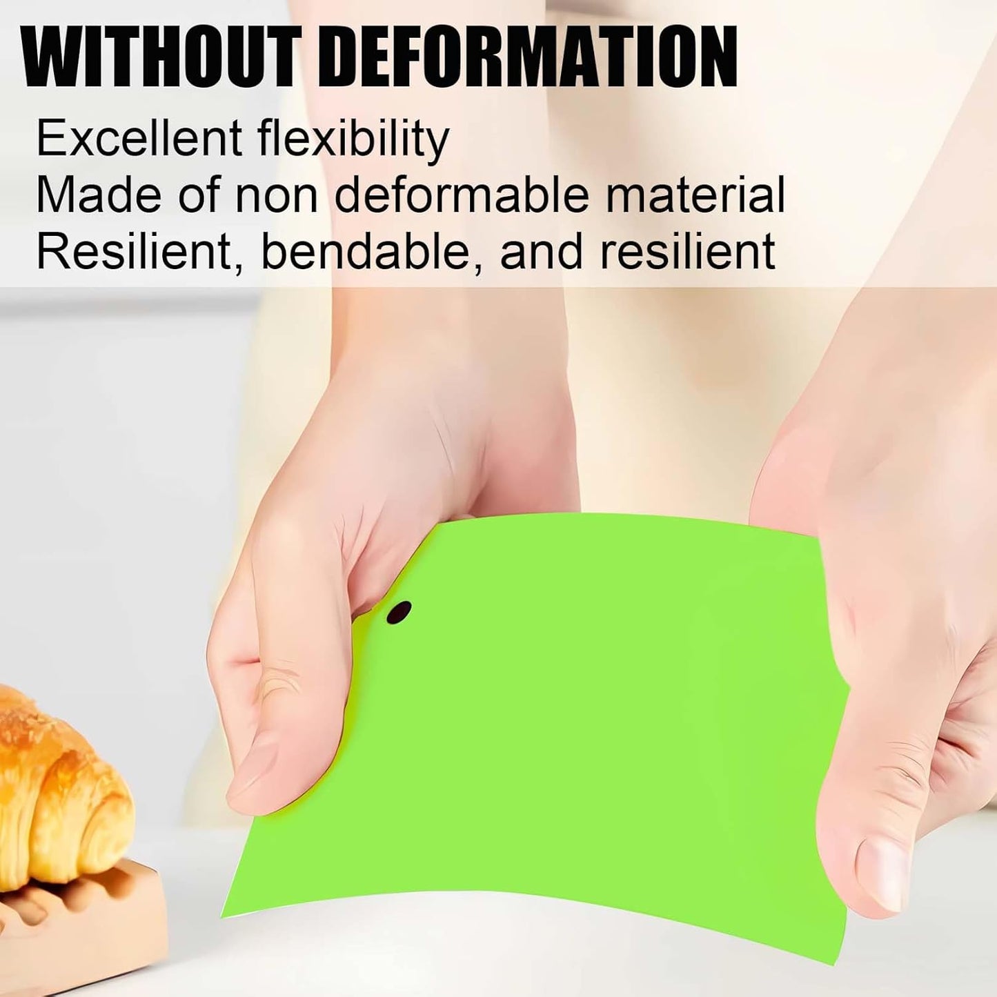 Dough Scraper Plastic Bench Scraper, Dough Scraper Tool Dough Cutter, Flexible Bench Scraper for Making Bread Pizza, 4 PCS