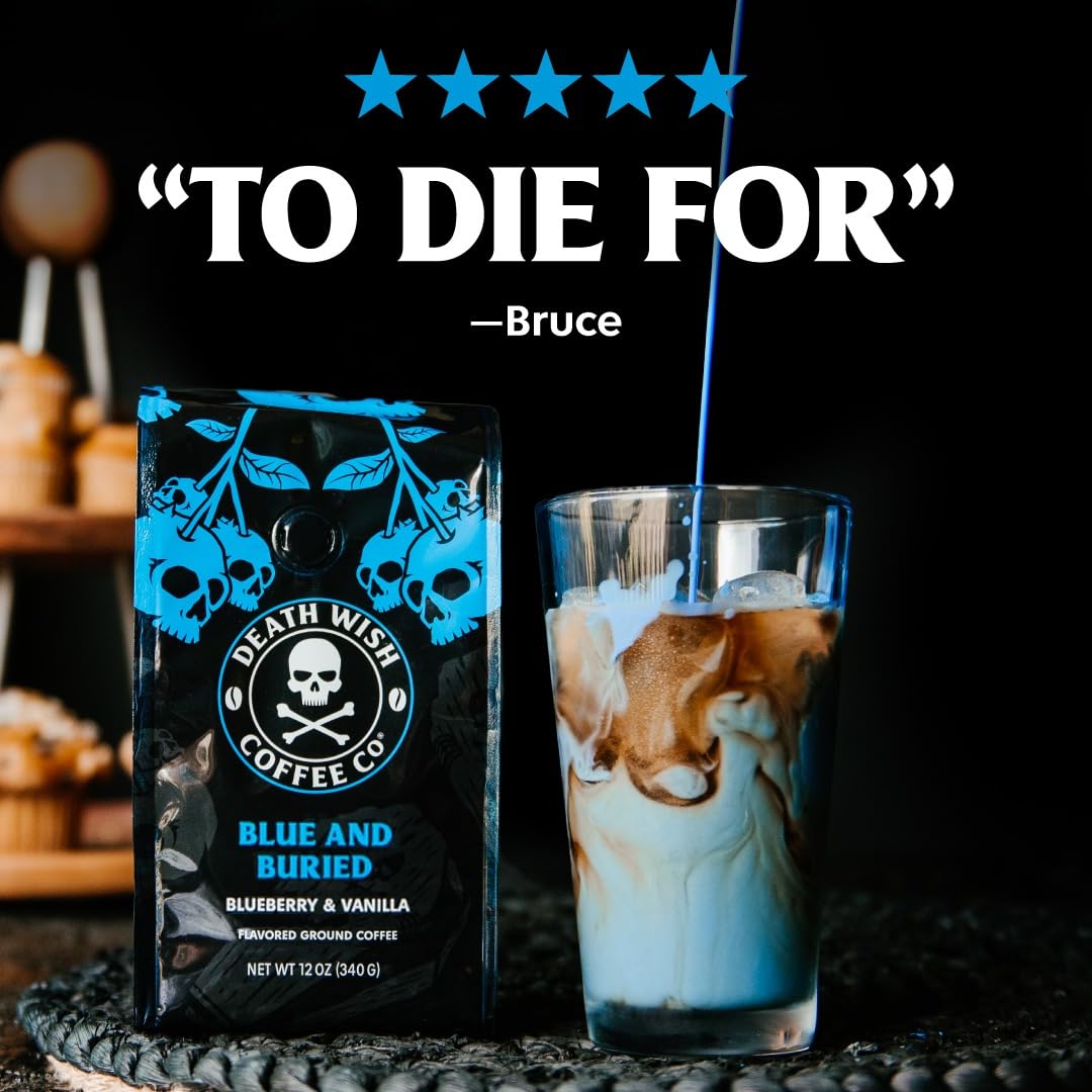 Death Wish Coffee, Single Serve Coffee Pods - Fair Trade - Blueberry Vanilla Flavored