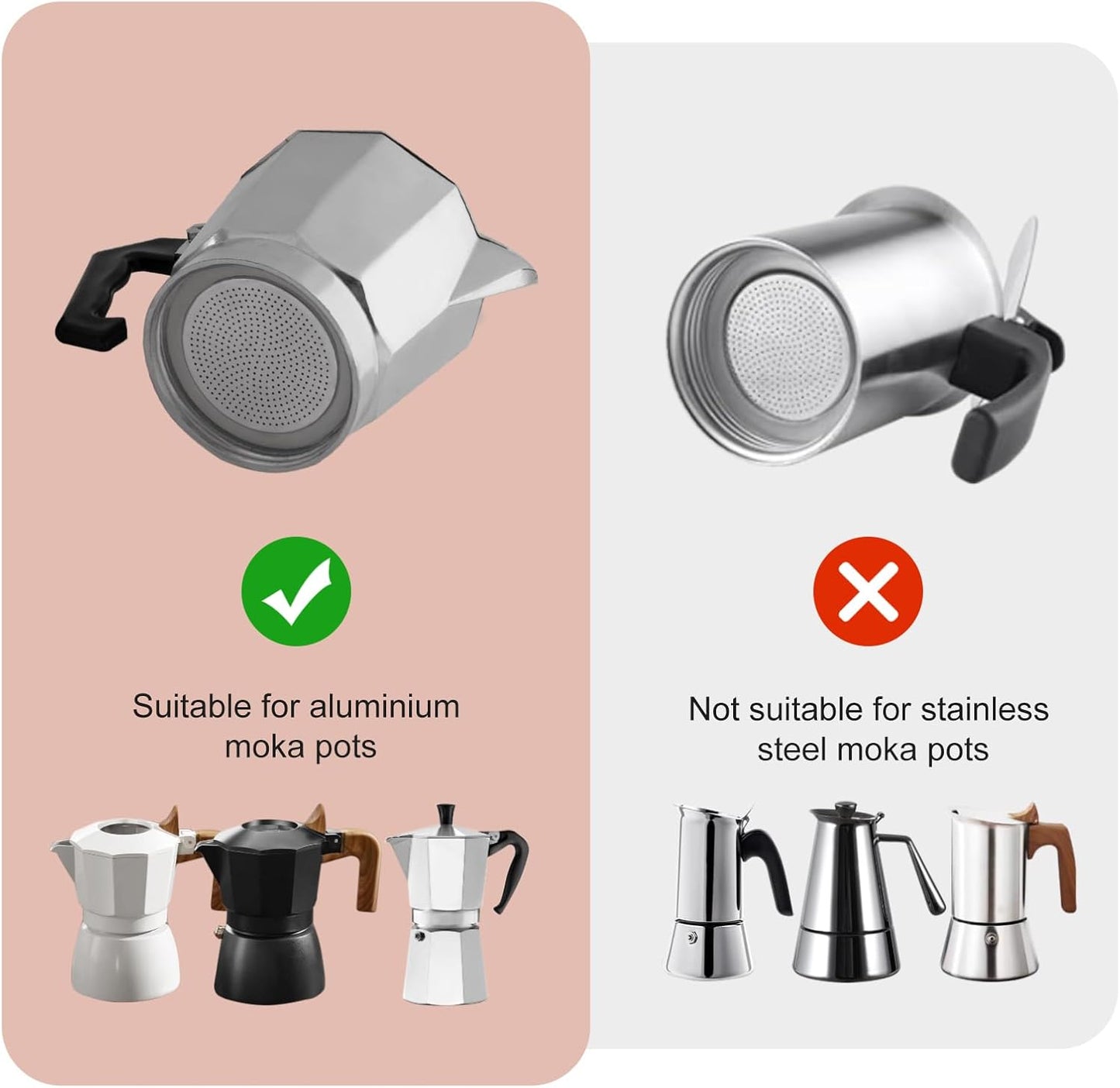 2/3/6/9/12 Cup Gasket & Filter For Stovetop Espresso Coffee Makers, Rubber Seal For Stove Top Coffee Maker Moka Pot, Silicone Gasket Seals, Espresso Machine Replacement Parts(12 cup)