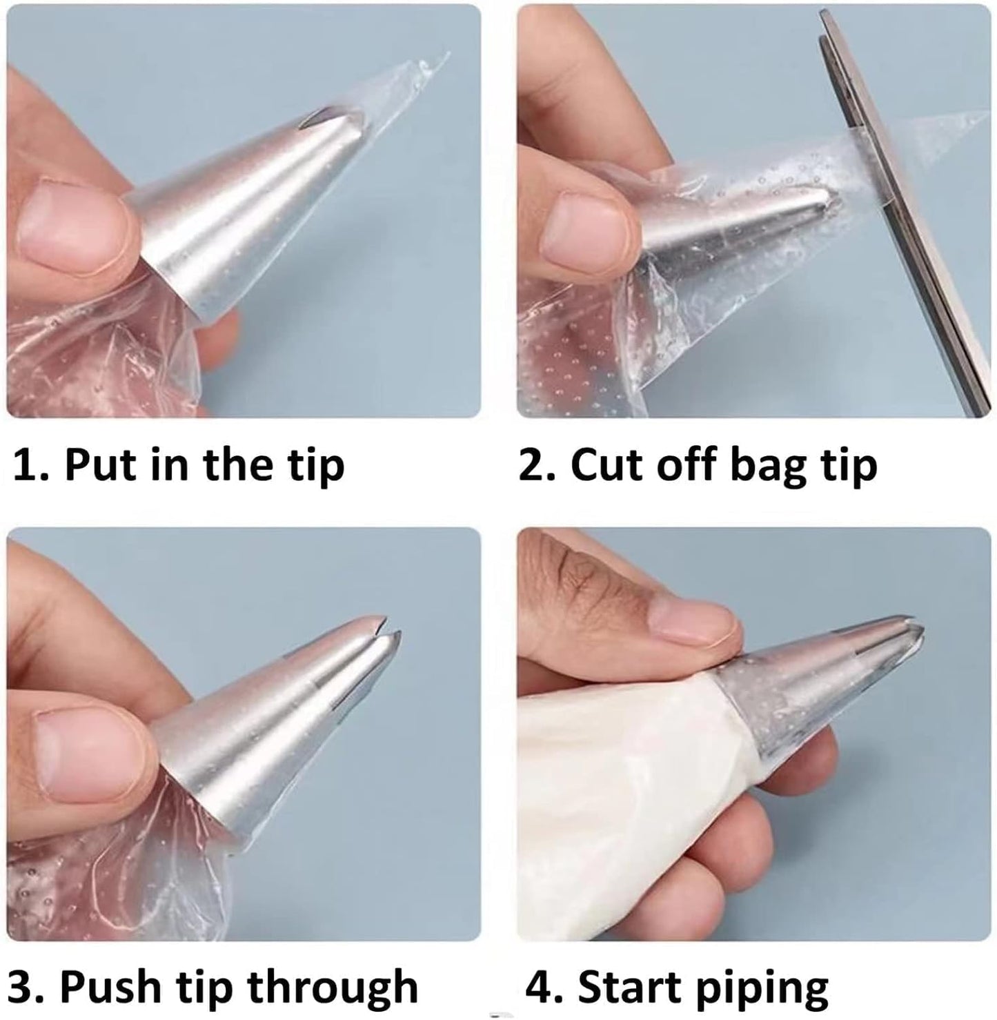 16-Inch 100 Pieces Icing Bags Heavy Duty, AMBESTAR Thick Anti-Burst Disposable Decorating Bags for all Size Tips Couplers and Baking Cookies Candy Supplies Kits, Large Cake Decorating Tools