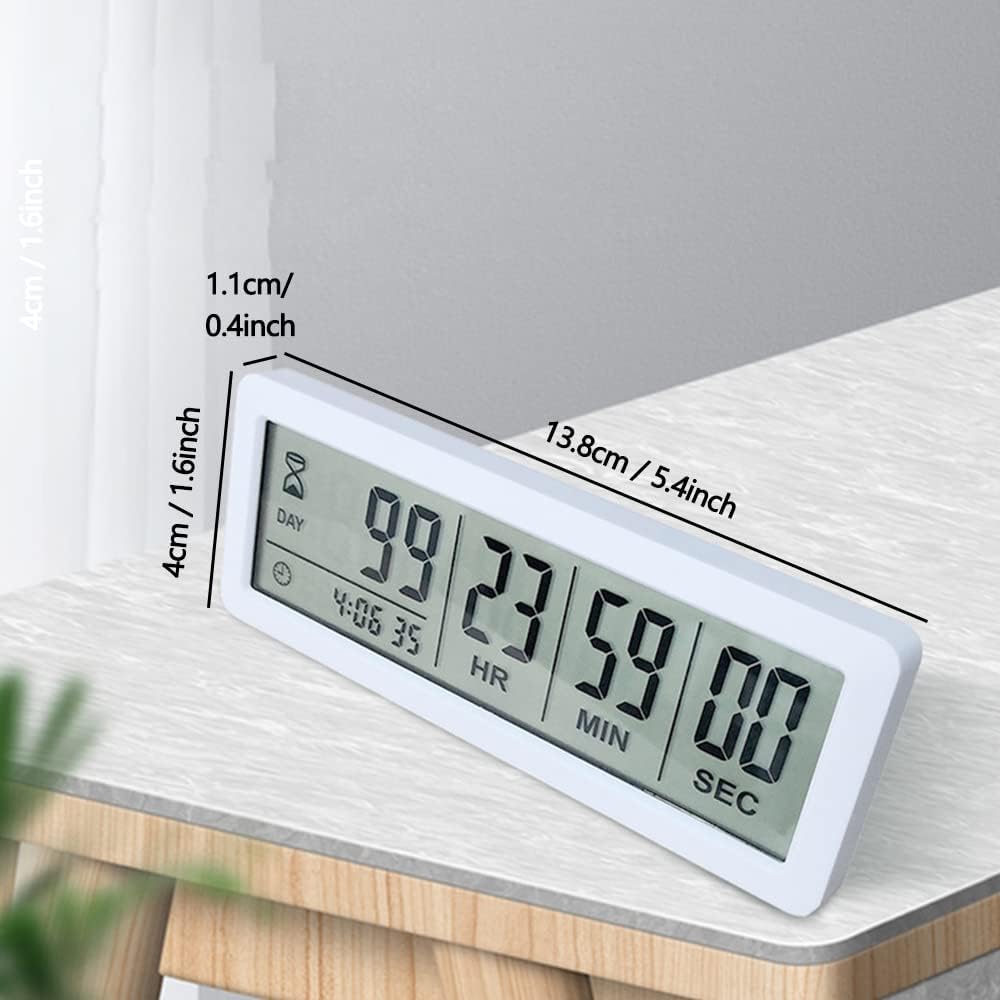 Digital Countdown Days Timer - Black Upgraded Big 999 Days Count Down Clock with Stand Strong Magnetic Back for Vacation Retirement Wedding Holiday