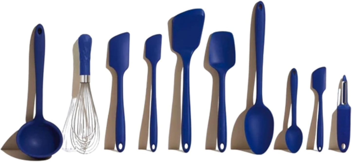 GIR: Get It Right Spatula Set - 10-Piece Silicone, Navy - Heat-Resistant Spatulas for Kitchen Use & Silicone Cooking Spoons - Dishwasher-Friendly Kitchen Utensils