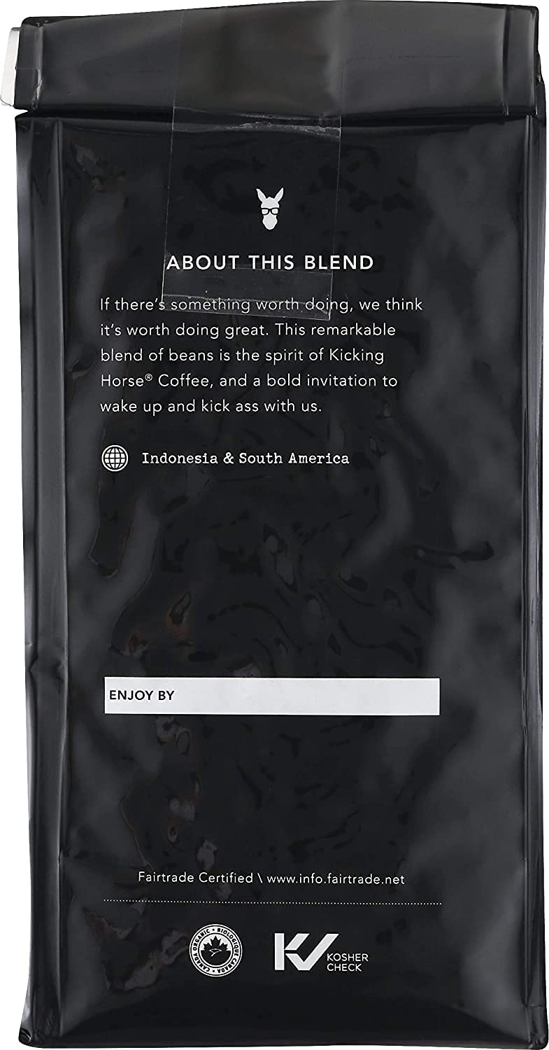 Kicking Horse Coffee, Kick Ass, Dark Roast, Whole Bean, 10 oz - Certified Organic, Fairtrade, Kosher Coffee (Pack of 6),10 Ounce (Pack of 6)