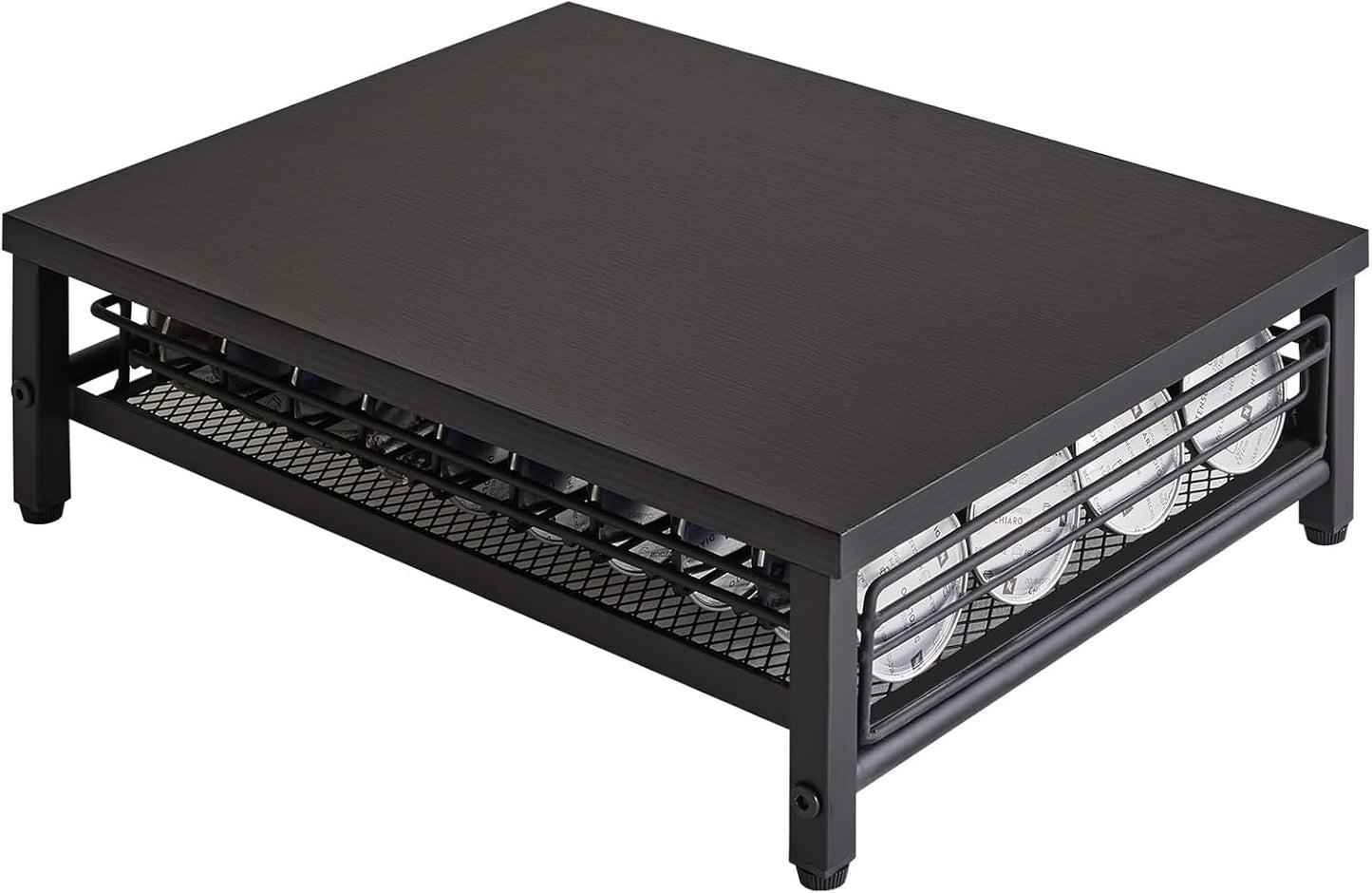 IBUYKE Coffee Pod Drawer Holder,Pod Holder,40 Capsule Pods,Coffee Pod Holder Drawer With Mesh Shelves,Home Kitchen Counter Organizer, Black TCJ101B