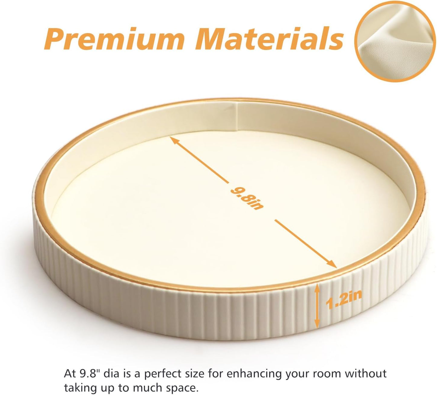 SANZIE Leather Tray Desktop Storage Organizer Premium Serving Tray Decorative Tray Valet Tray for Sundries Cosmetics Phone Wallet Cutlery