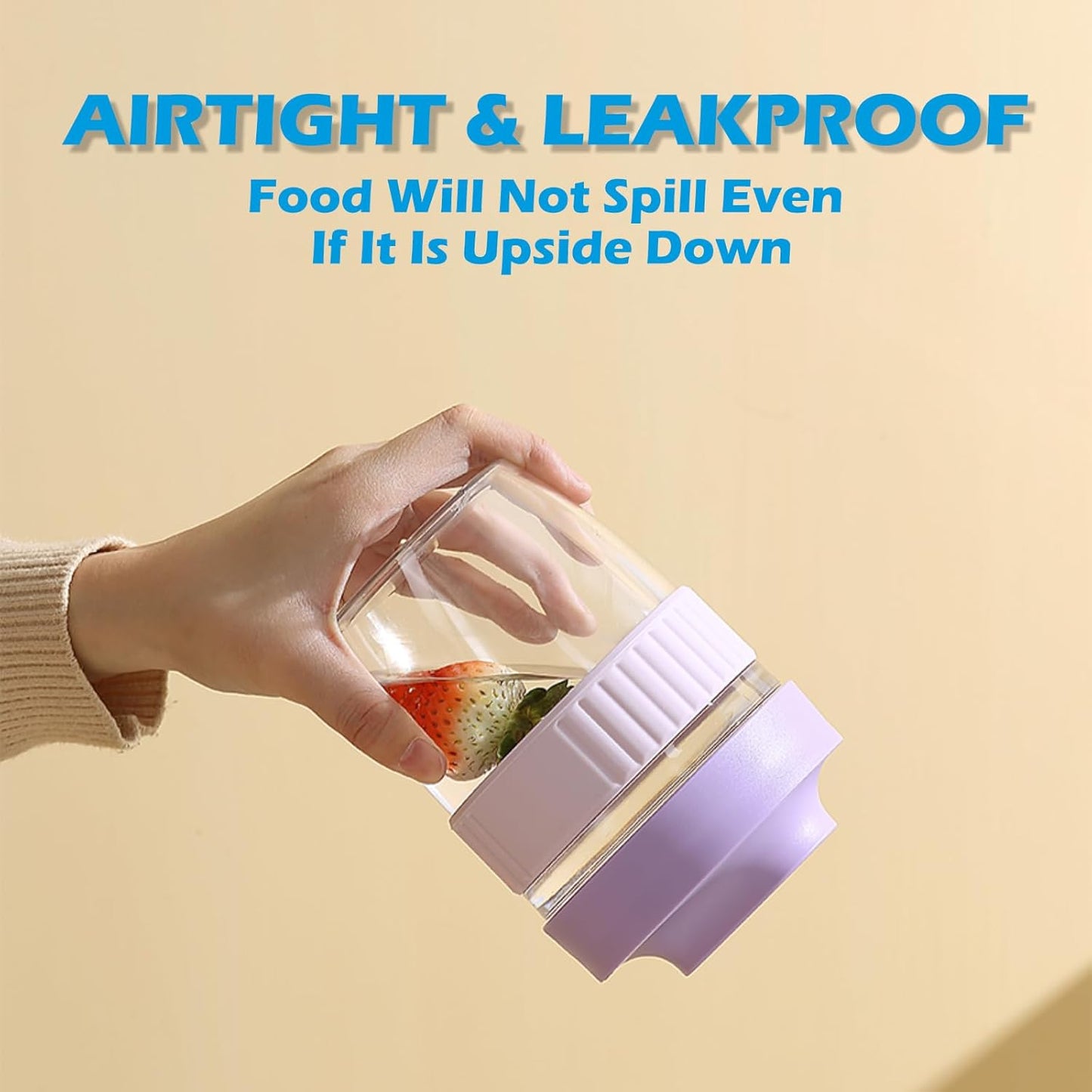 Breakfast On The Go Cups, Overnight Oats Containers With Lid And Folding Spoon, Take And Go Yogurt Cereal Snack Parfait Salad Containers For Lunch, Fruit & Vegetable Jar, 20 oz(Green)