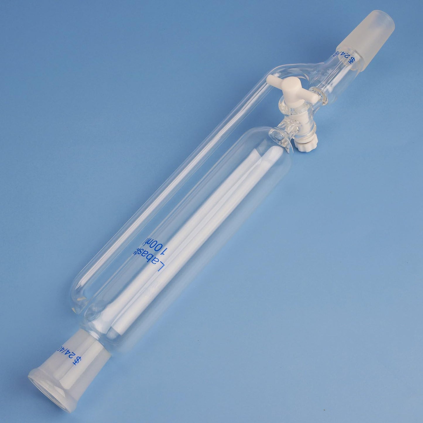 Labasics 100 ml Pressure Equalizing Addition Funnel, Borosilicate Glass Dropping Funnel 24/40 Joint with PTFE Stopcock for Laboratory
