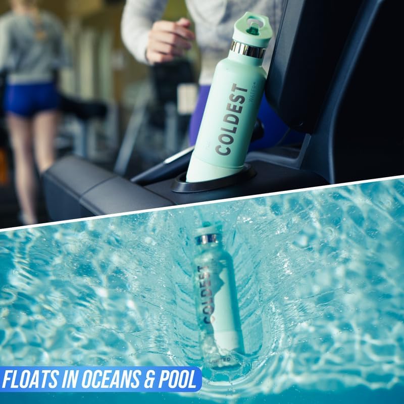 Coldest Insulated Water Bottle with Straw Lid - Stainless Steel Metal Insulated Bottle for Men & Women (Captain Blue, 40 oz)