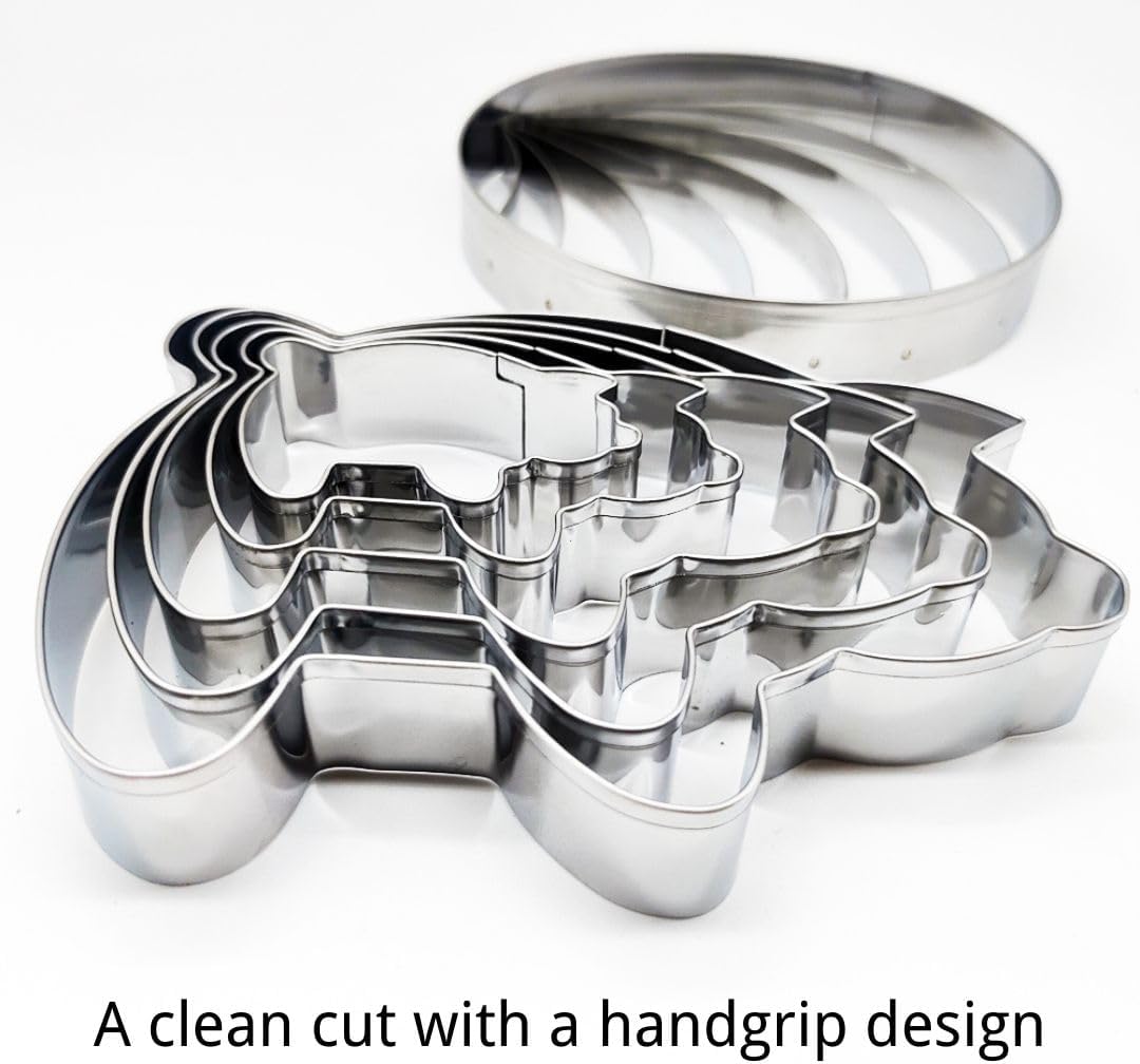 Doczen Concha Cutter & Pig Cookie Cutter Set for Mexican Cookbook Fans - Create Authentic Pan Dulce & Pastries to Pair with Mexicano Hot Chocolate - Cortadores para Conchas y Marranitos