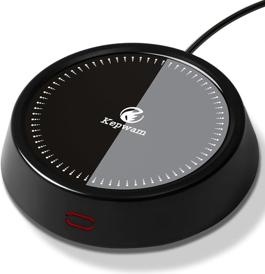 Mug Warmer - 25W Coffee Warmer for Desk Auto Shut Off, 3-Level Temp with Indicator Lights, Smart Candle Warmer Plate, Cup Warmer Heated Coaster for Coffee, Milk, Tea, Safely Use for Office/Home