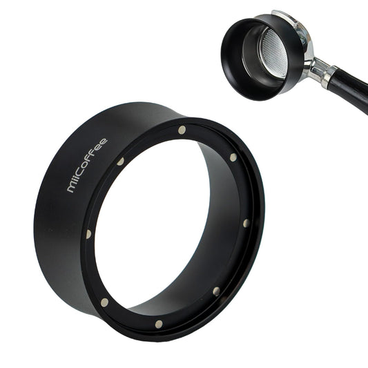 MiiCoffee 58mm Magnetic Dosing Funnel - Espresso Coffee Dosing Ring - Anodized Aluminum with 9 Magnetized Steel Compatible with 58mm Portafilter (Tall)