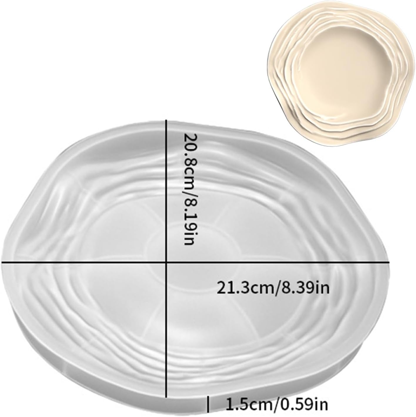Wehous Irregular Tray Silicone Molds, Wave Flower Tray Resin Concrete Mold, 3D Unique Ocean Wave Shape Storage Container Mold for Epoxy Casting Cement Jewelry Candle Holder Soap Dish Plates DIY Craft