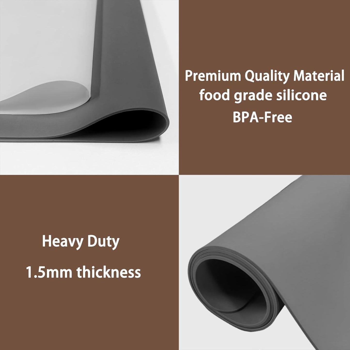 Silicone Mats for Kitchen Counter, 48"x32"(120cmx80cm) Large Heat Resistant Mat Kitchen Island Waterproof Countertop Protector Mat Nons-slip Extra Large Counter Mat, Black