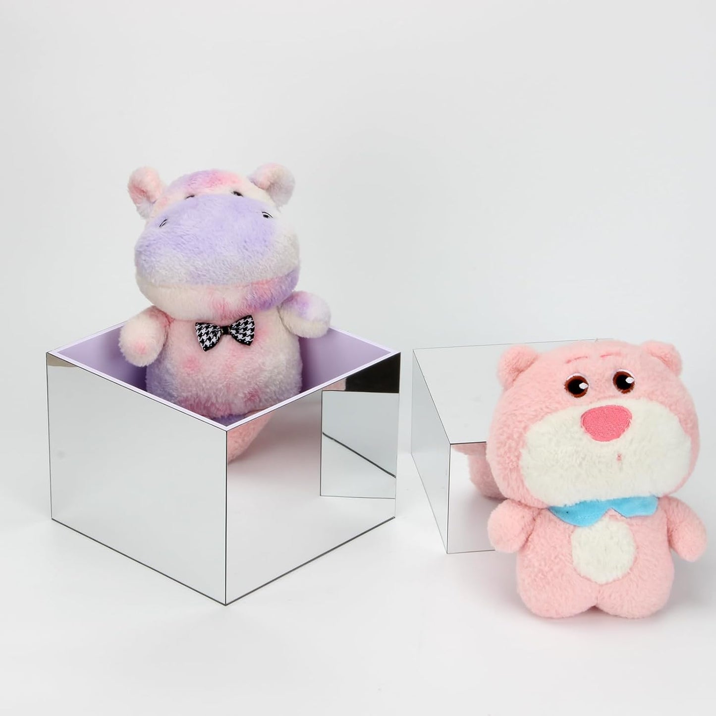 Acrylic Silver Mirror Display Riser, 3 Pcs Glossy Silver Risers for Display Food Display Lifter Nesting Display Risers Hollow Bottom, Acrylic Box Rack Perfume Cosmetics Collection Stand