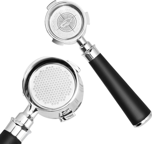 IKAPE Espresso 51mm Portafilter, 3 Ears Coffee Portafilter with Silicone Handle, Compatible with 51mm Delonghi EC0680, EC0685, SMEG & EUPA Coffee Machines