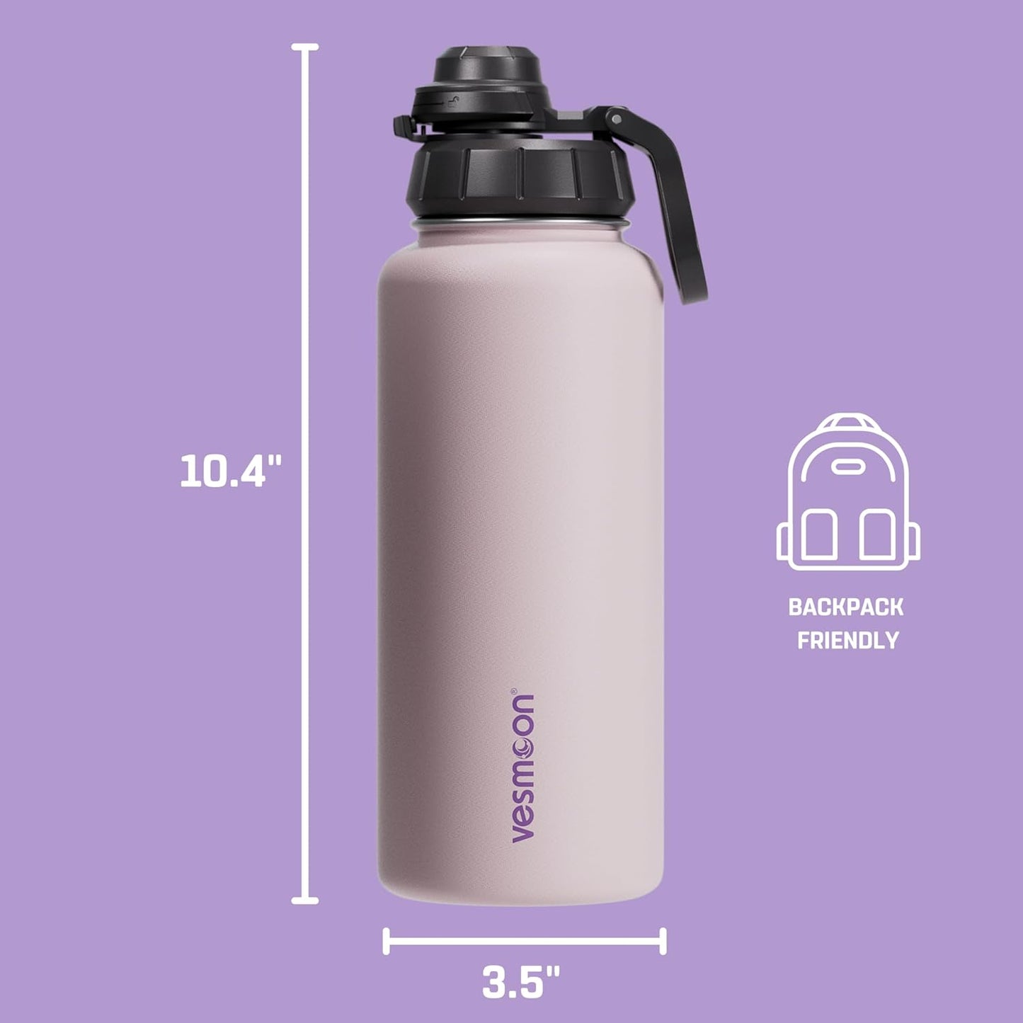 Vessence Tea Infuser Bottle - 32 Oz Insulated Loose Leaf & Fruit Infuser Bottle | Leak Proof with FlowSip Lid