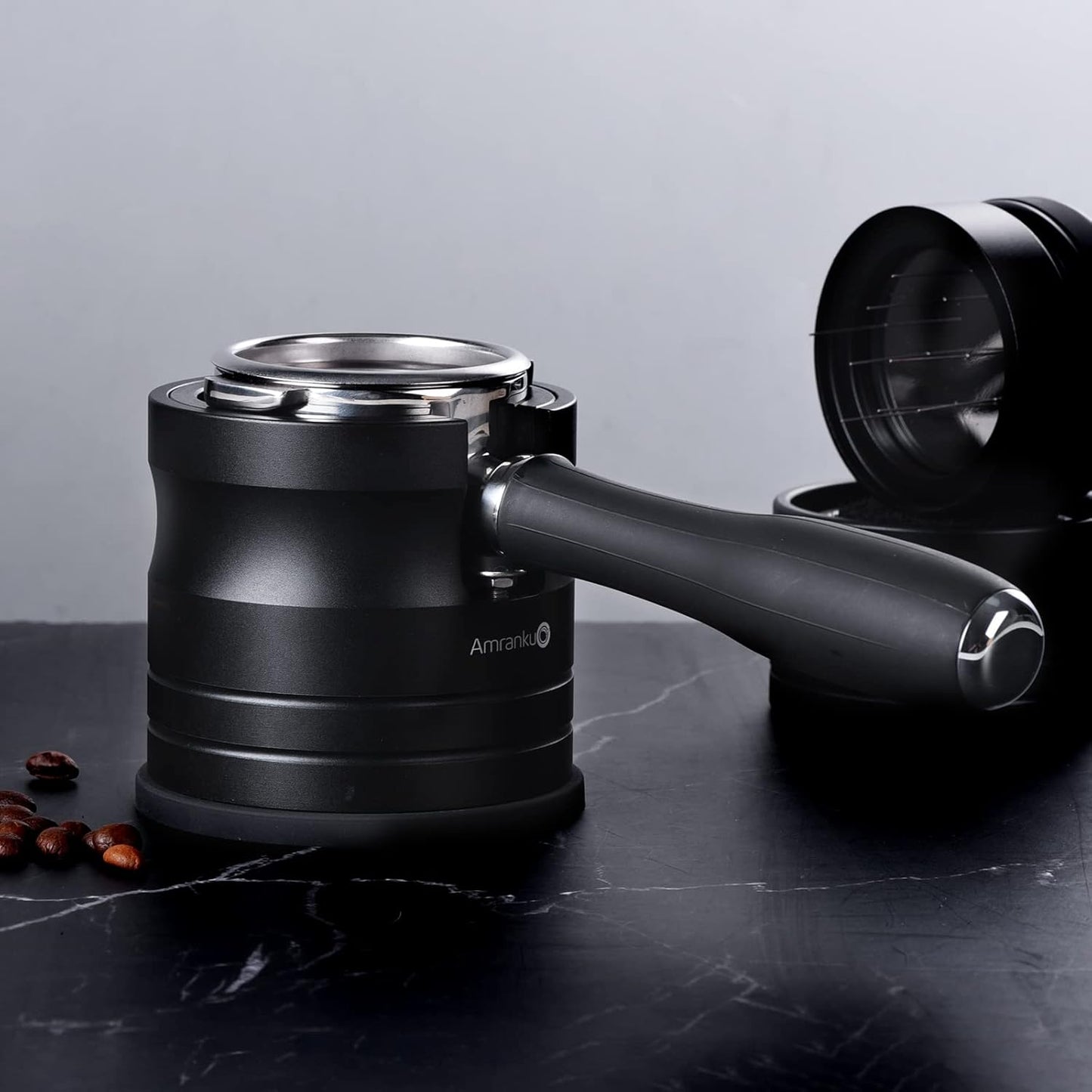 Coffee Portafilter Holder| Espresso Tamper Stand| Aluminum Alloy Espresso Holder| With Non-slip Base| Fits 54mm Espresso Machines Portafilter | (54mm, Black)