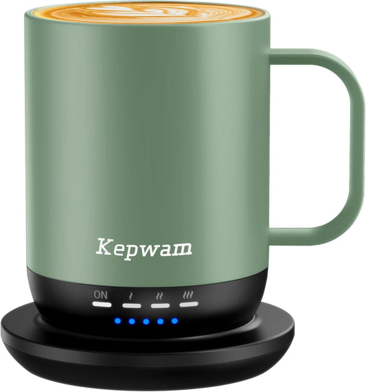 Heated Coffee Mug T1-14oz Fast Heating & Longer Battery Life Self Heating Coffee Mug Hot to 149℉ - Touch & App Controlled Mug Coffee and Hot Beverage Warmer, Gifts for Women and Men
