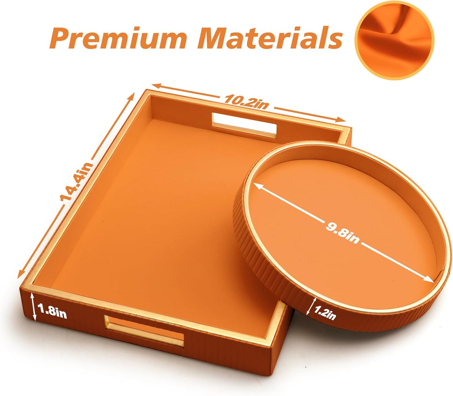 SANZIE Leather Tray Desktop Storage Organizer Premium Serving Tray Decorative Tray Valet Tray for Sundries Cosmetics Phone Wallet Cutlery