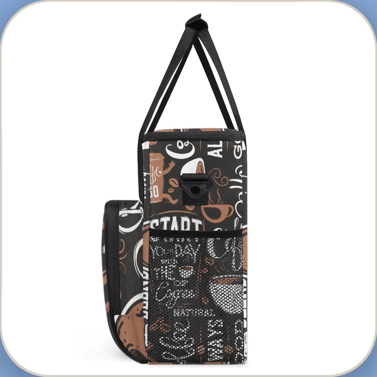 coffee cup coffee beans Coffee Maker Carring Bag Travel Carrying Storage Tote Bag Compatible with Keurig K-Mini or K-Mini Plus Portable Single Serve Coffees Brewer Case with Pockets for K-cup Pods