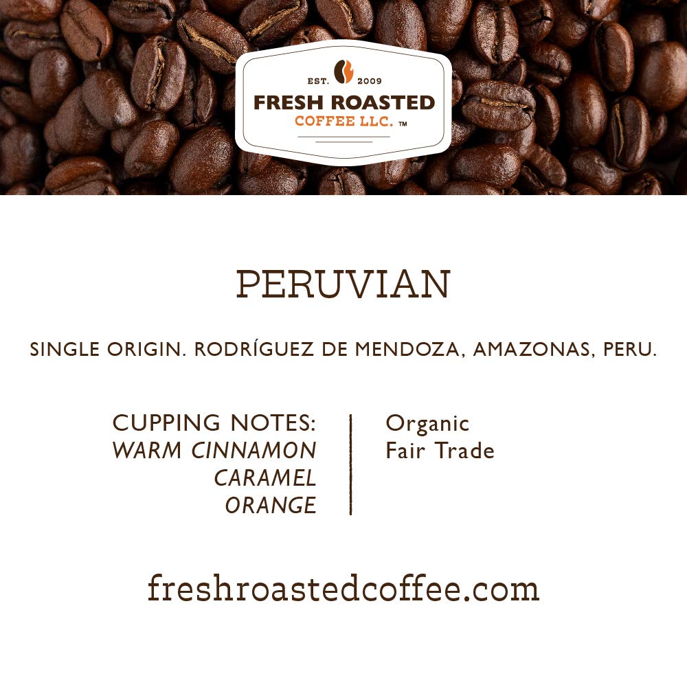 Fresh Roasted Coffee, Organic Peru | Mold & Myco 3rd Party Tested, USDA Organic, Kosher | Med Roast 72 Pods for K Cup Brewers