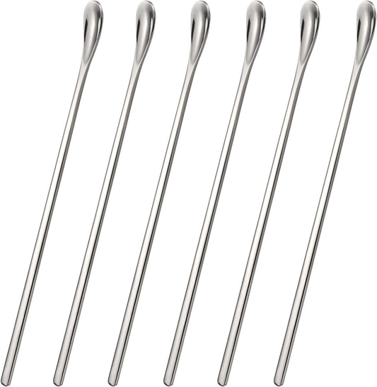 Stainless Steel Cocktail Stir Sticks with Long Handle of 6 Pieces for Coffee & Tea Drinks