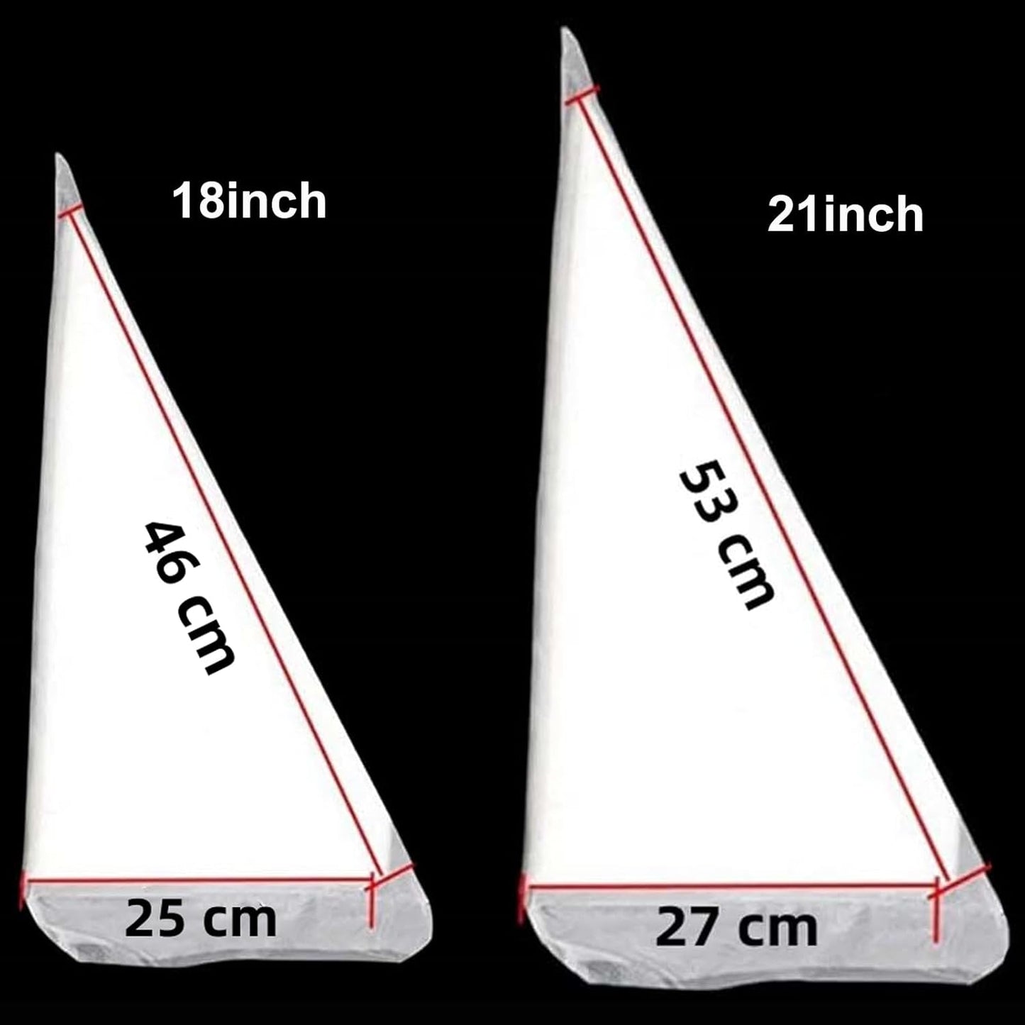 21 inch Large Piping Bags, AMBESTAR 100 Pcs Big Tipless Clear Plastic Disposable Pastry Bags for Frosting Decorating Cake Cupcake Cookie, Pro Long Thick Pastry Bag Essential Baking Tools